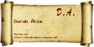 Darab Áhim névjegykártya